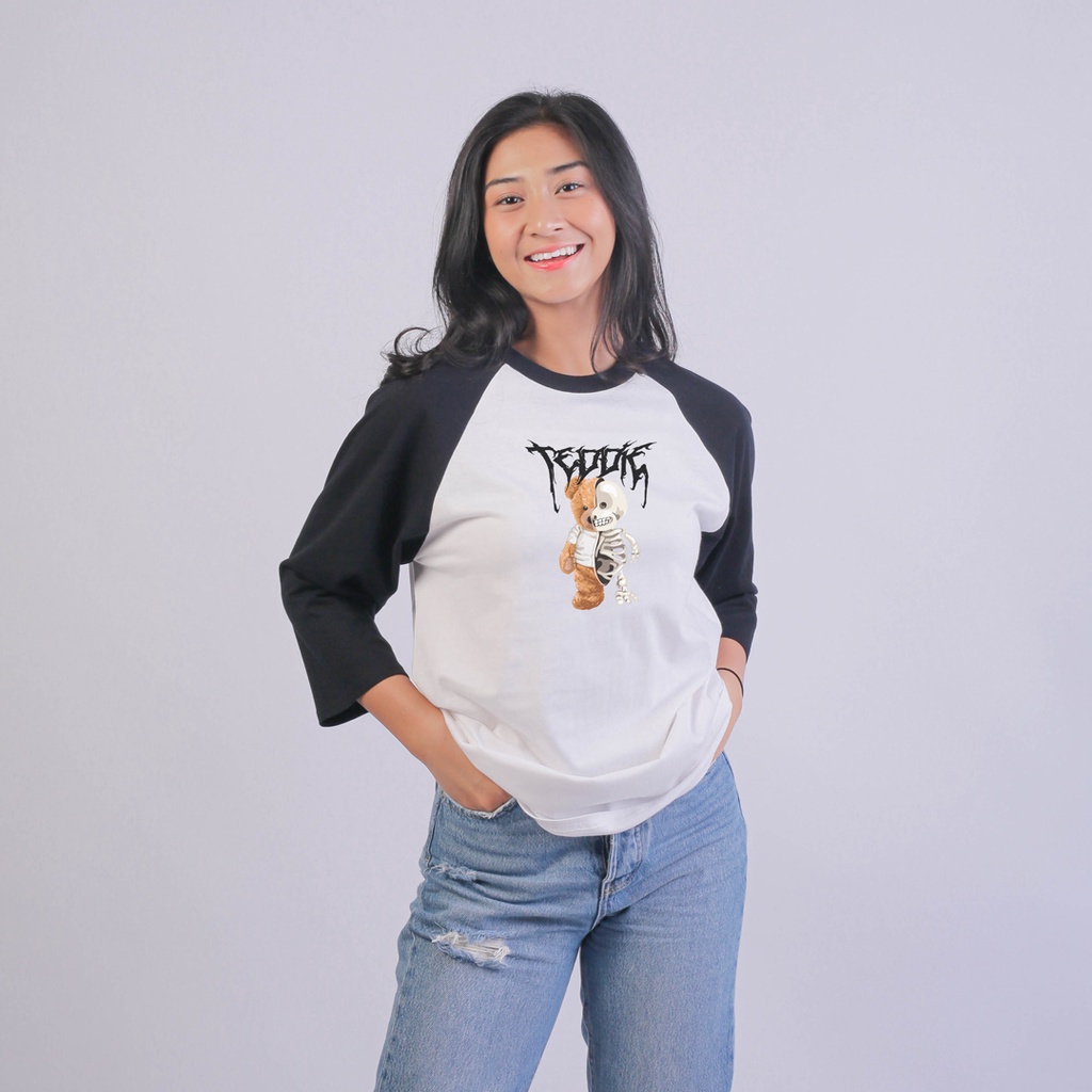 Kaos Distro Raglan NSA Teddie S-Xxl Sablon Pria dan Wanita