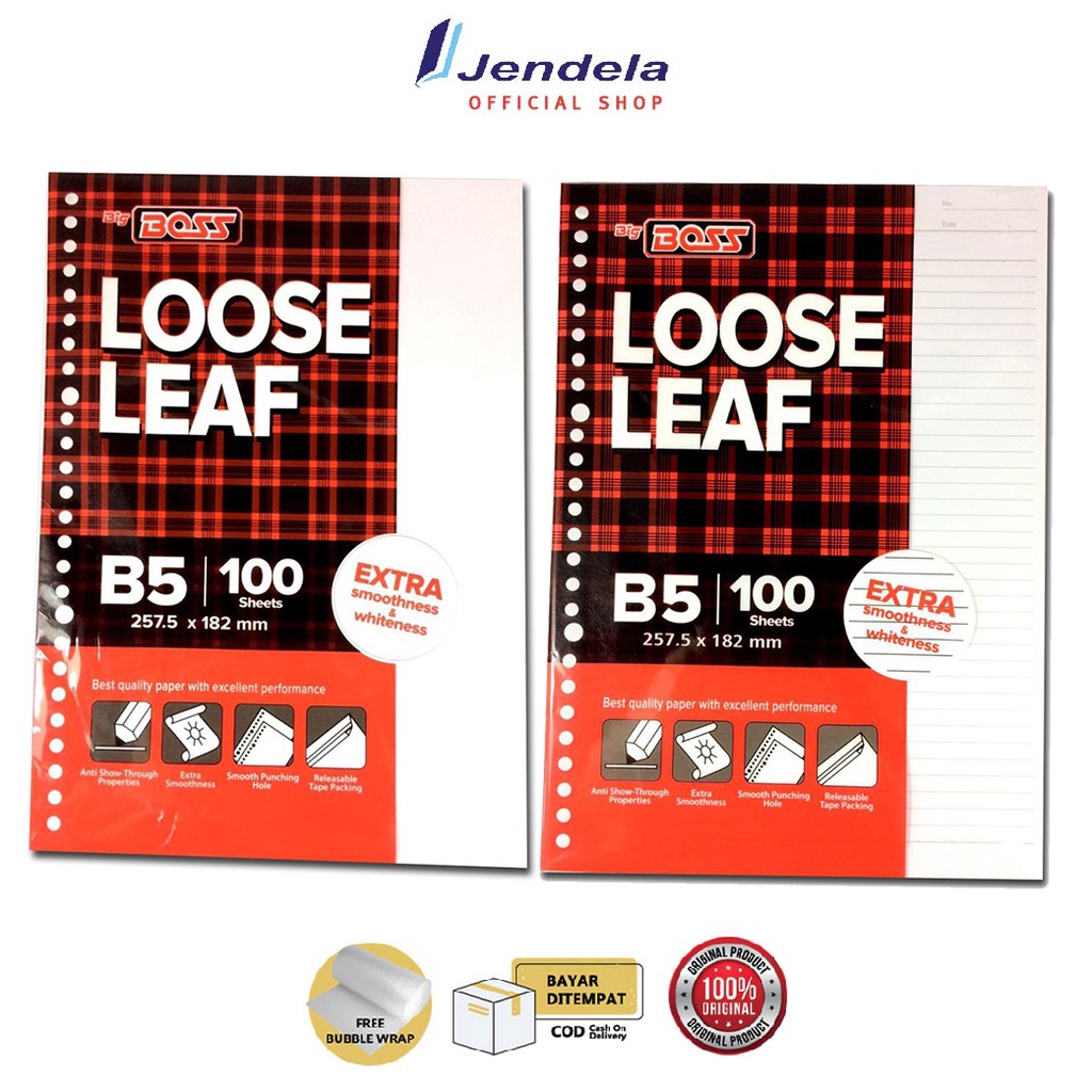 

Loose Leaf Isi Binder Big Boss B5 Polos Dan Garis Atk