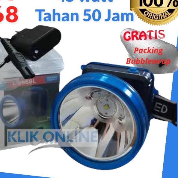 ♛ Senter Kepala Luby 2868 / L2868 / L-2868 10000mah Dimmer Speed Tahan 50 Jam ☁
