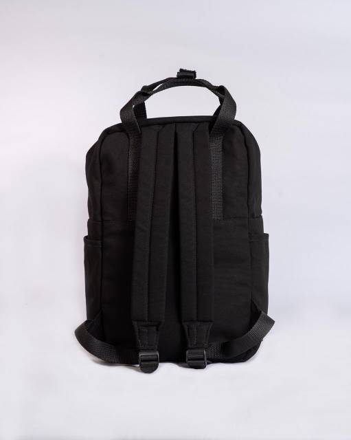 TAS RANSEL BACKPACK LAPTOP 14 INCH GOLDIE HEEJOU KANVAS HITAM WANITA PRIA SEKOLAH KULIAH KERJA