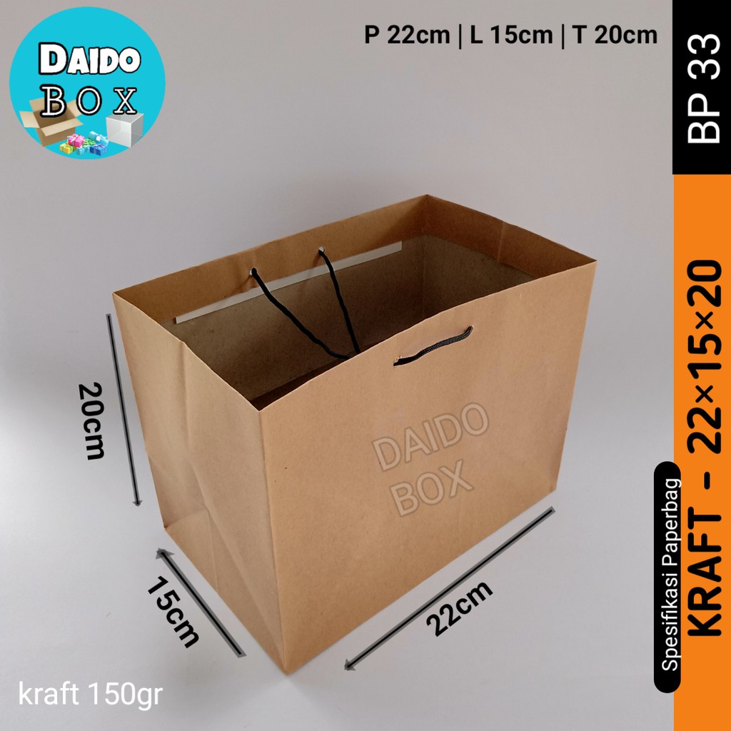 

ISI 12 BIJI Paper Bag Murah 22x15x20 Bp33 | Kantong Tas Kertas | Paperbag Souvenir