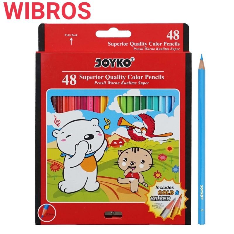 

pensil warna Joyko 48 warna panjang original- cp48pb