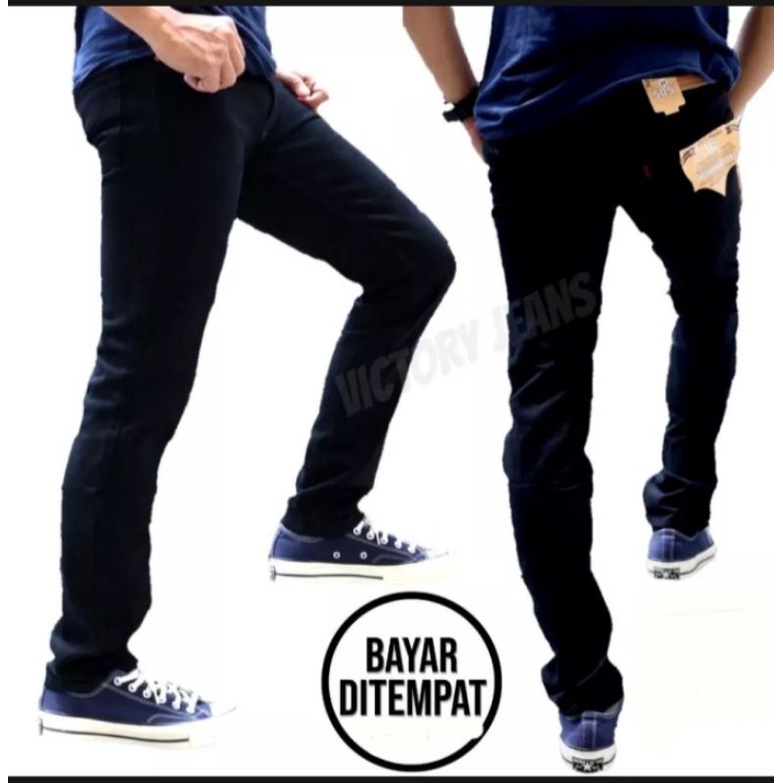 celana jeans standar 505 warna /hitam pekat