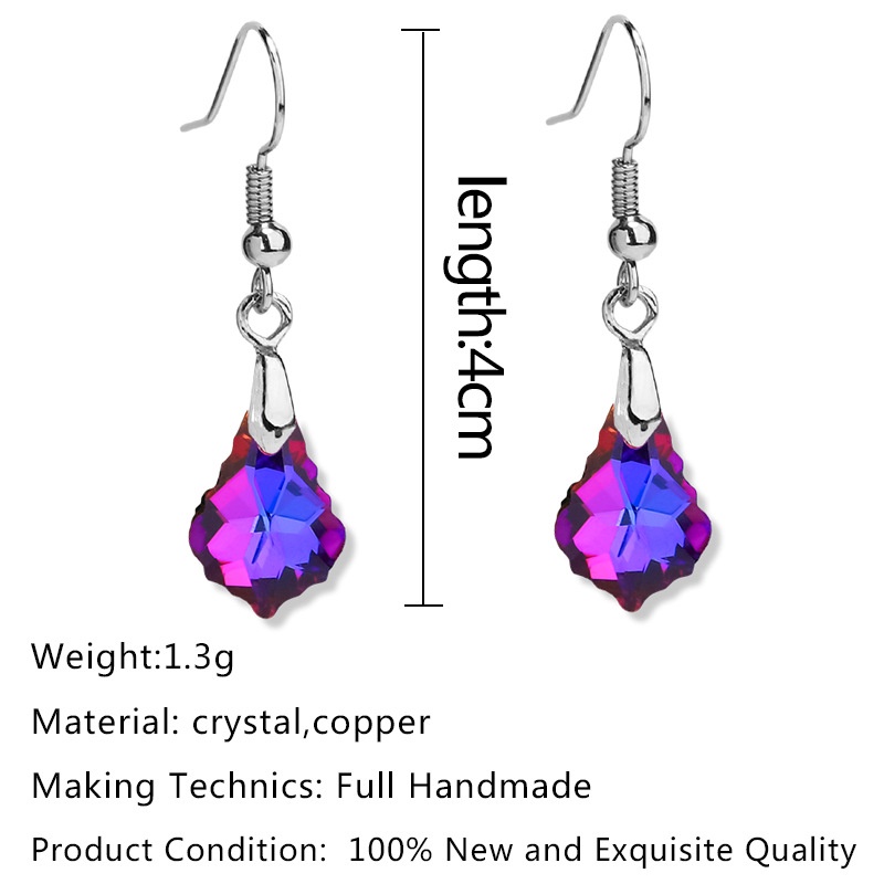 1 Pasang Anting Juntai Panjang Liontin Kristal Berlian Imitasi Gaya Vintage Austria Untuk Wanita