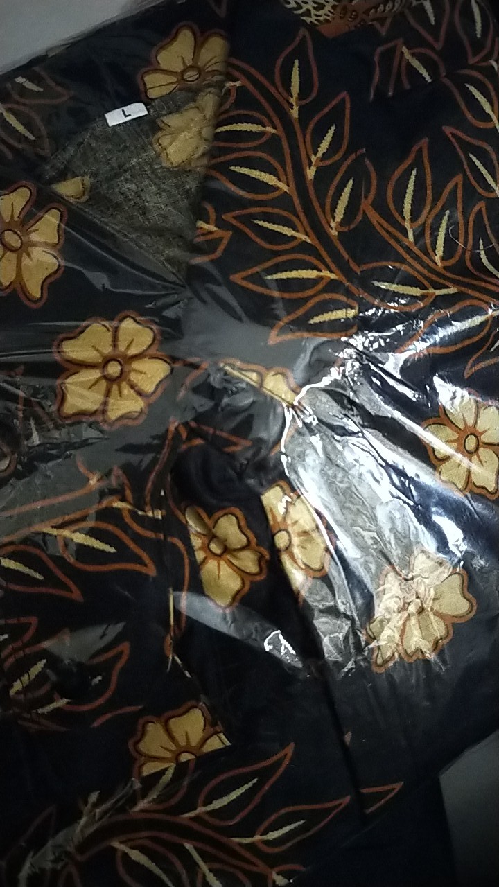 Kemeja Batik Pria Lengan Panjang Motif Manuk Kuning Kecil