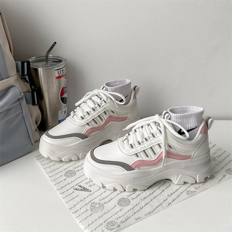 [GROSIR][COD] SEVEN_DAY SEPATU SNEAKERS WANITA KOREA IMPORT SPORT SHOES PINK H-207