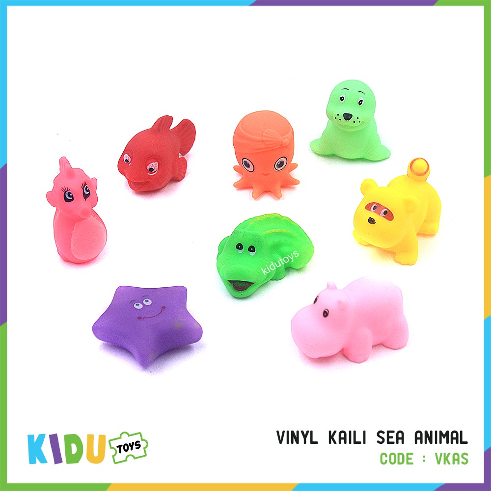 Mainan Anak Bayi Karet Binatang Bunyi Suara / Mainan Mandi Anak / Vinyl Kaili Sea Animal Kidu Toys