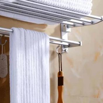 ➦ SEGERA MILIKI  Rak Handuk Dinding Toilet Rak Jemuran Gantungan Baju Aluminium Rak Kamar Mandi ♥