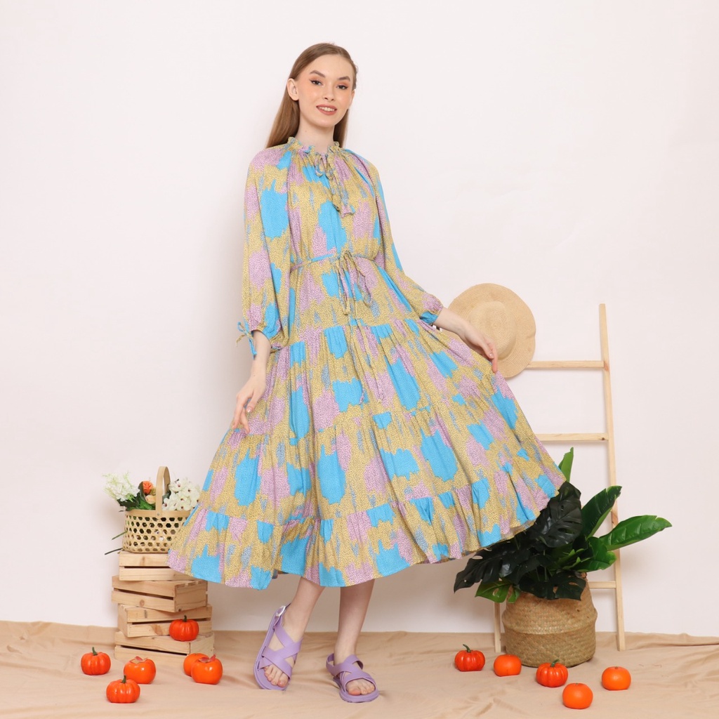 Dress Midi Rayon Boho Senapas Emma Jenkins Cappadocia