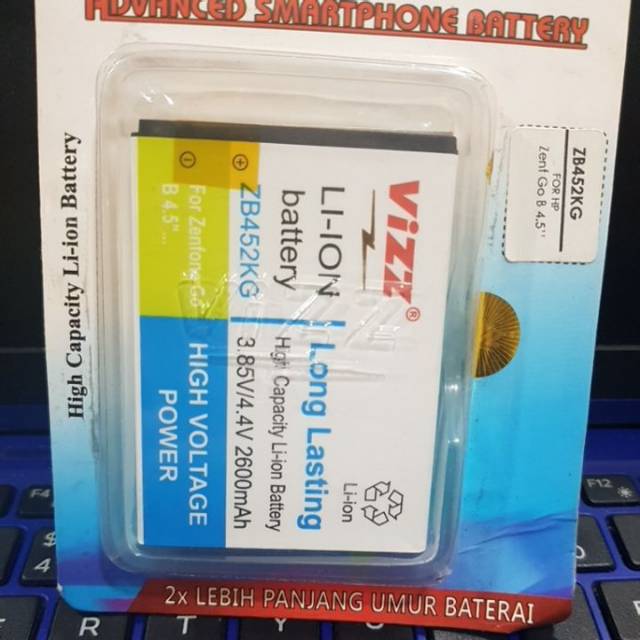 BATERAI BATRE BATTERY VIZZ MURAH ZENFONE ZB452KG /ZENGONE GO B 4.5/ZENFONE GO X014D 2600MAH DOBBLE POWER BATRE VIZZ Double Power