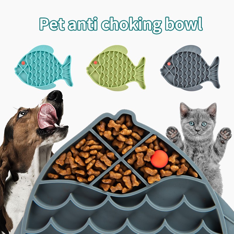 Mangkok Makan Anjing Bentuk Ikan Bahan Silikon Model Lipat Portable Untuk Travel