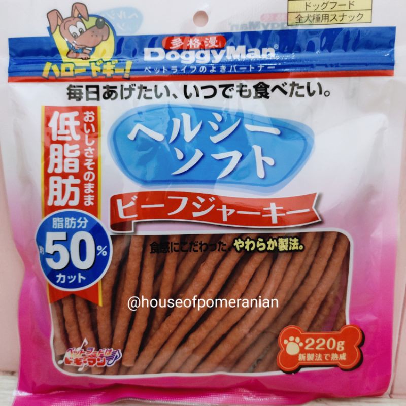 snack doggyman low fat jerky chicken beef 220gr cemilan makanan anjing