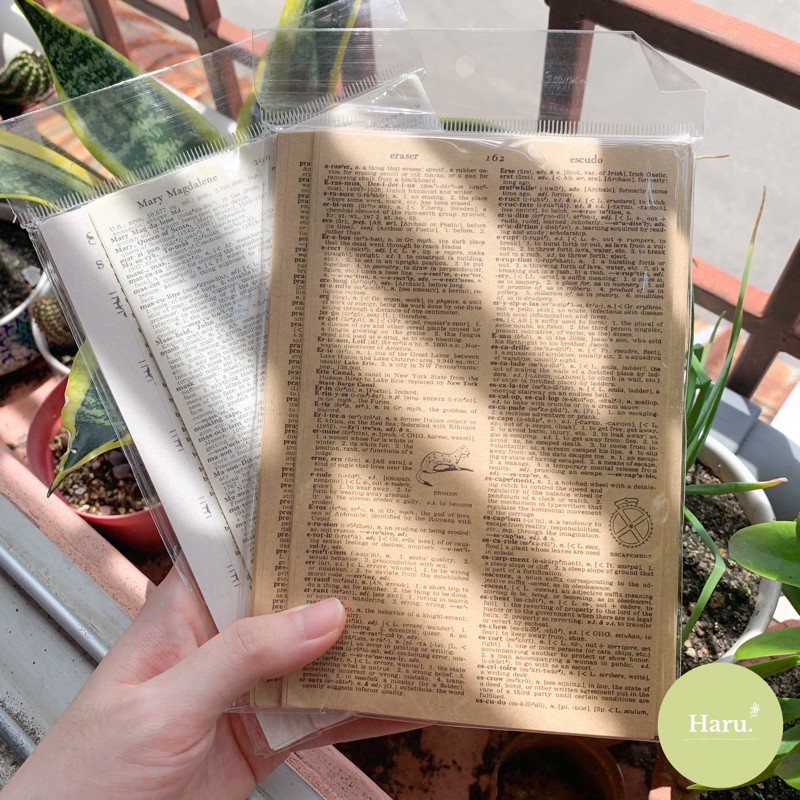 

[HARU] 57 sheets Vintage Paper Old Book Paper Decor Journal Diary Scrapbook