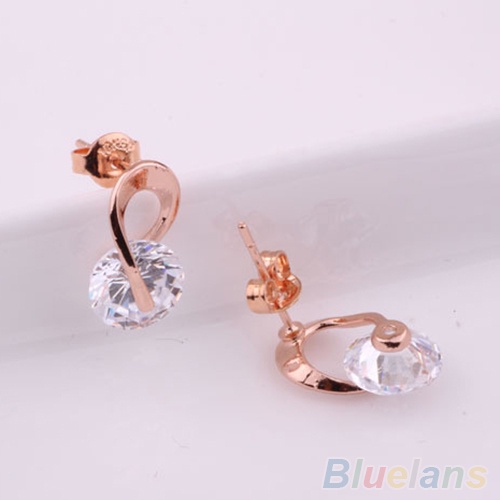 Hu Hu Hu Hu Hu Alat Bantu Pasang Kacamata♡ Anting Tusuk Wanita Hias Cubic Zirconia Berkilau Untuk Hadiah / Cocktail