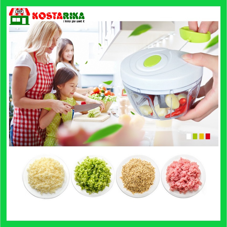 KOSTARIKA Speedy Chooper Blender Tarik Manual Pemotong Daging Bawang Buah dan Sayuran