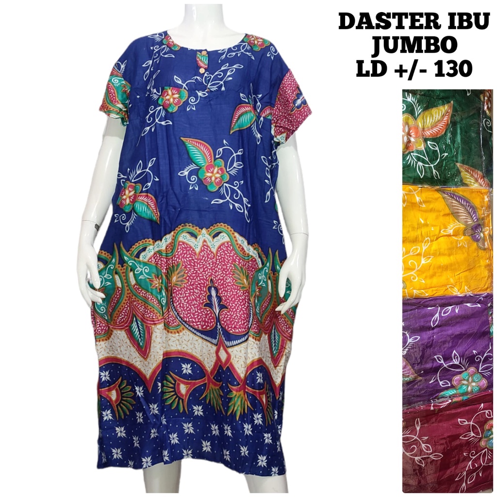 Daster Payung Busui Adem (bs Plh Motif) Dress Ibu Wanita Ecer Grosir Jumbo bayar ditempat murah klok-Ibu Jumbo (2) LD 130