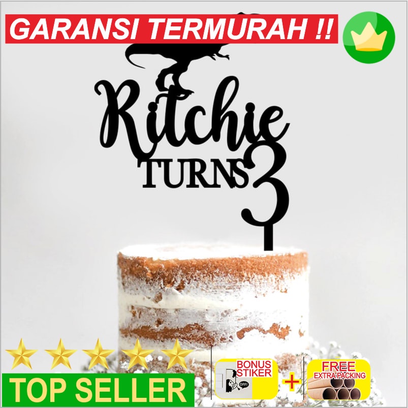 Terlaris Custom Cake Topper Dinosaurus Topper Kue Akrilik Murah Termurah - 10cm Elegan