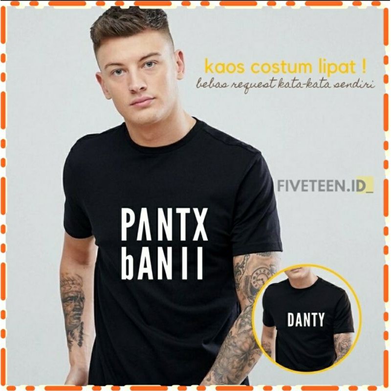 Kaos Ilusi Custom Nama /KAOS TEKA TEKI KAOS Tulisan Lipat Cotton Lengan Pendek Unisex VIRAL MURAH YA