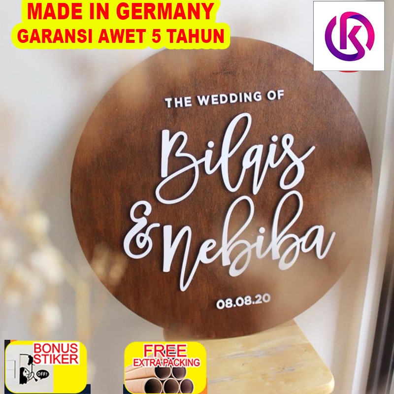 

Terlaris Welcome Sign Kayu Bulat 50cm / Welcome Sign Kayu / Dekorasi Wedding