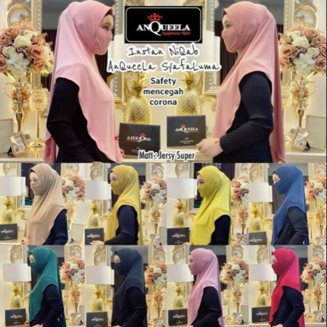ANQUELLA jilbab anti corona / hijab niqab niqob / hijab masker / hijab cadar