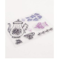 Clear Stamp (Stempel Transparan/Bening) - Flower Design on Tea Pot