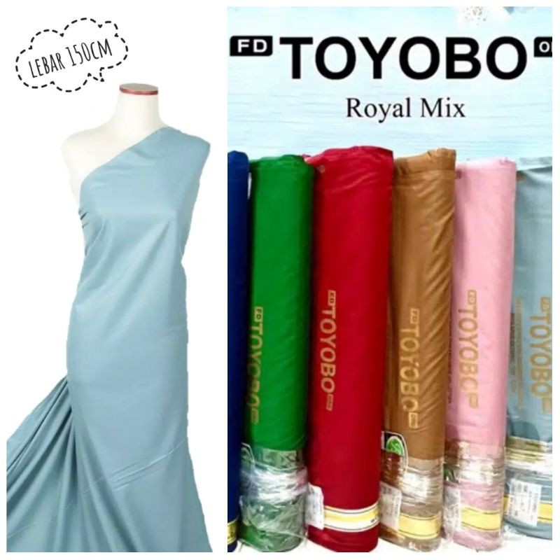 bahan kain katun  halus toyobo royal mix polos/katun toyobo murah