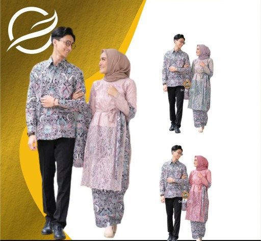 Batik Sarimbit Jasmin Batik Couple Brokat Tille Kebaya Couple Tunangan Best Seller Batik Pekalongan