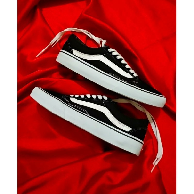 GARANSI PREMIUM Sepatu Sneakers Vans Old Skool Classic Black White DT oldskool Hitam