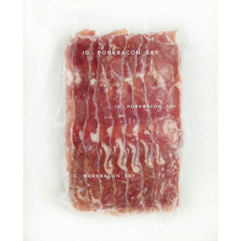 Pork Bacon 500gr / Bacon babi 500 gr / Pork Bacon Standar / Pork Ham Standar / Ham babi