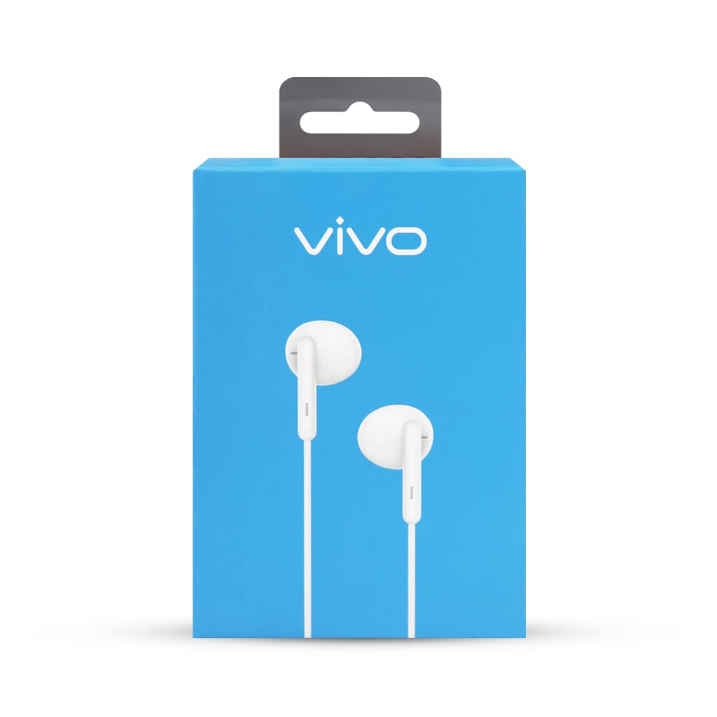 EARPHONE OPPO DAN VIVO HF BRAND BUDS CLASSIC R3 + PACKING warna black &amp; white