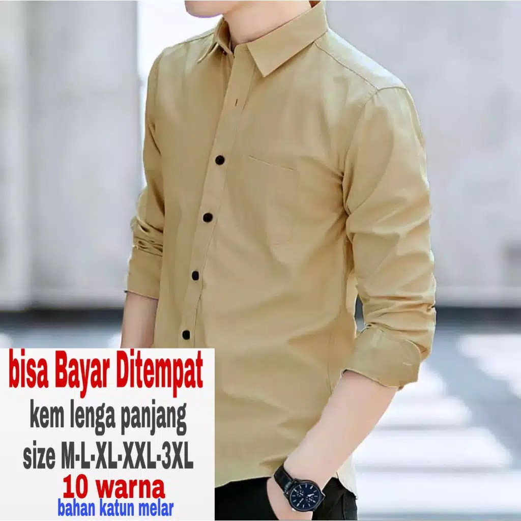 COD-9WARNA/New kemeja pria lengan panjang FORMAL/Hem pria/kemeja kantor/KEMEJA KERJA PRIA YUNZO