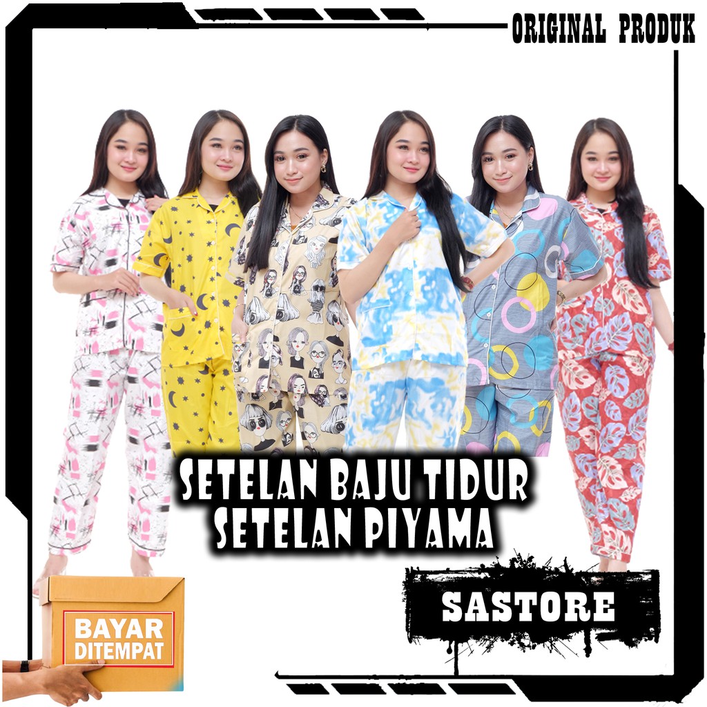 COD Baju Tidur One Set Piyama Kekinian Setelan Panjang COD Baju Tidur One Set Piyama Kekinian Setelan Panjang