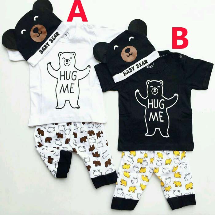 Baju Bayi Laki Laki Setelan Baju Bayi Topi Hug Me