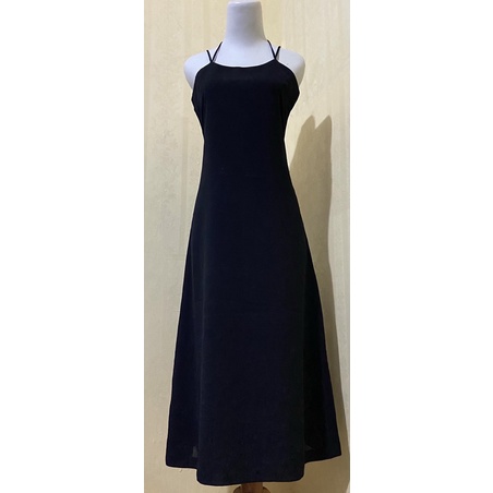 Dress Hitam Polos Dress Pesta Preloved thrift