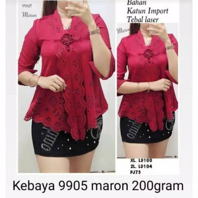 NEW PROMO Kebaya Encim Modern Import Katun Laser Tangan Lipat