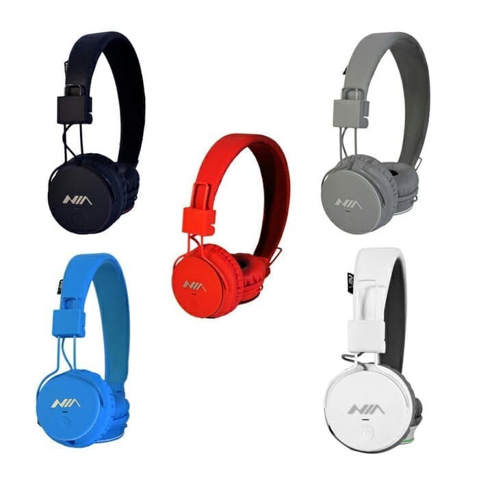 NIA-X2 Headset Bluetooth Earphone Alat Dengar  Music Lagu Musik Bass Headphone Telepon Nia X2 Bagus