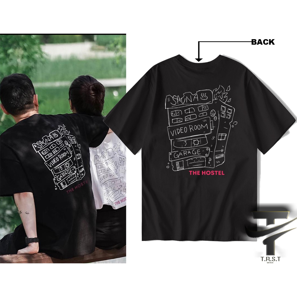 Kaos Hostel Tshirt Baju Lookism Hostel Gangdong Hitam M L XL XXL