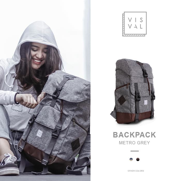 Tas Ransel Backpack Visval Metro Gendong Rucksack Punggung Laptop Ori