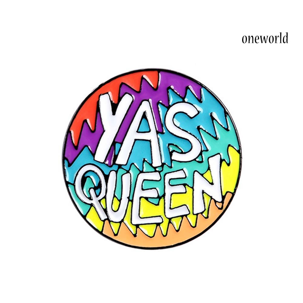 OW@ YAS QUEEN Unisex Rainbow Round Enamel Brooch Pin Corsage Bag Jacket Badge Gift