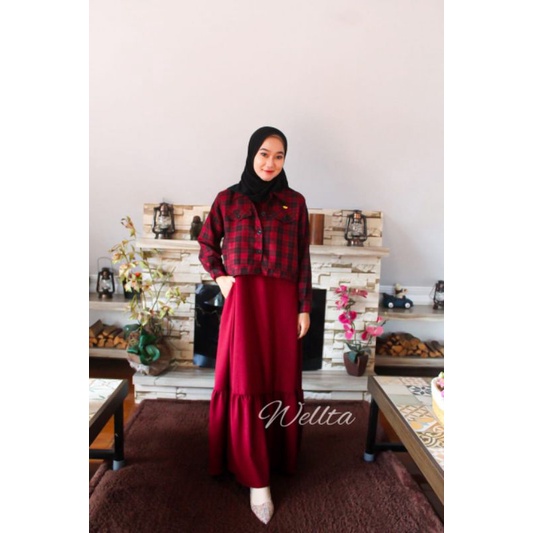 Set Inner Latifah/gamis Orin Wellta//overal rompi