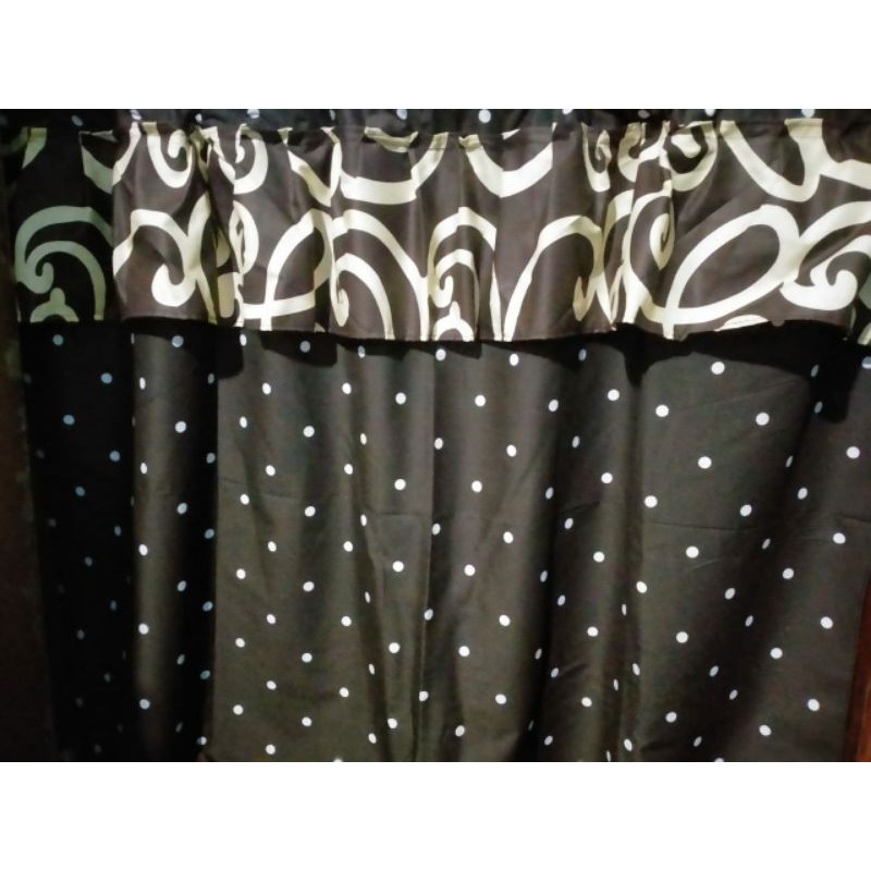 gorden kolong dapur dotty coklat ,poni clasik coklat