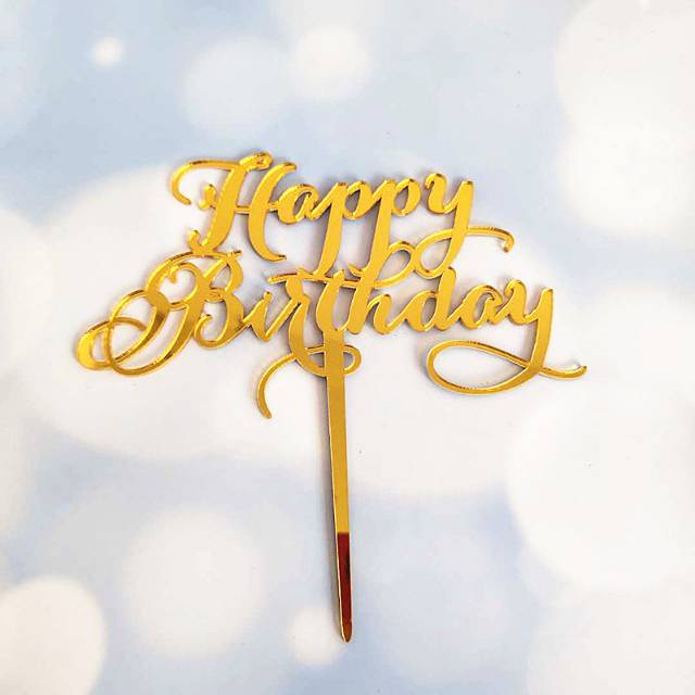 Cake Topper Happy Birthday Akrilik Tulisan Happy Bday Murah Tusuk Kue Ultah Murah