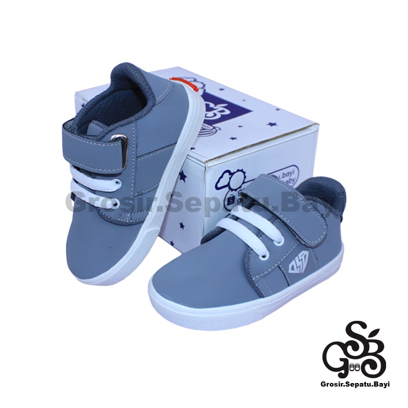 sepatu sneakers anak sepatu anak laki laki sepatu anak perempuan model casual strap kids ABU ringan fleksibel &amp; Anti Slip