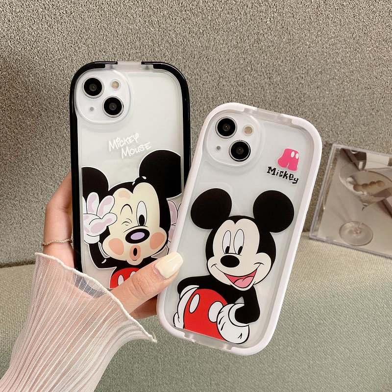 Casing iPhone 11 12 13 Pro MAX X XR XS MAX 7 8 Plus Motif Mickey Mouse 2 in 1