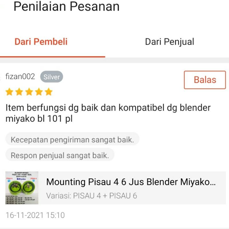 Mounting Pisau 4 6 Jus Blender Miyako Gear Plastik Model Baru BL 101 PL / BL 102 PL / BL 101 GS / BL 102 GS / BL 151 GF / BL 152 GF / BL 151 PF/AP / BL 152 PF/AP / BL 301 PL / CH 501 PF/AP