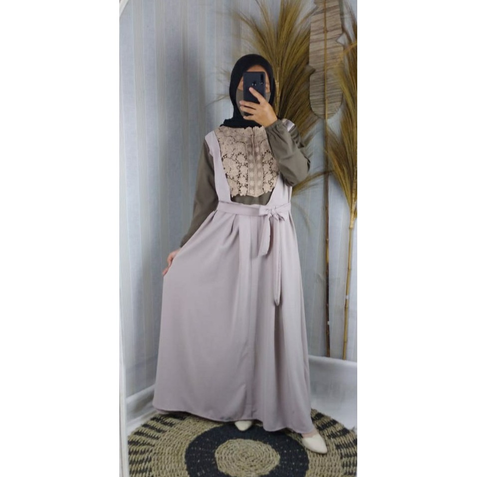 Dress AKIRA MX BRUKAT ITYCREPE PREMIUM adem busui modis modern PASTEL SHABBY