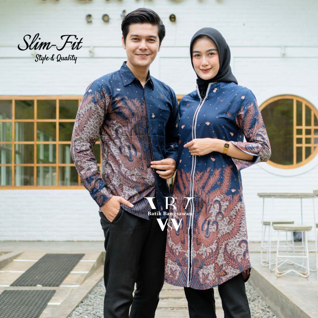 Maura Couple - Sania Ruffle Batik Couple Ori Ndoro Jowi Ready Seragam M L XL XXL Jumbo