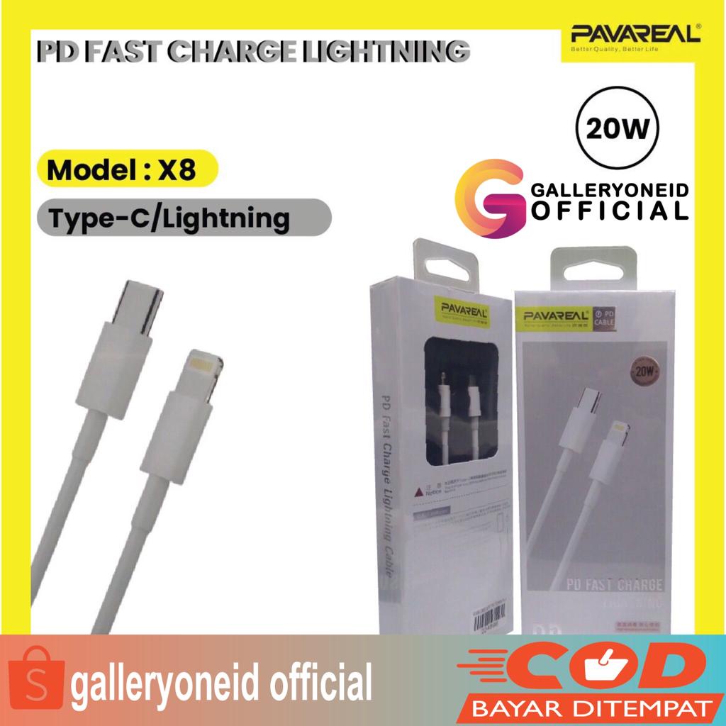 Kabel Data Pavareal PA-X8 Type C To Lightning 20W QC 3.0 Super Fast Charging Aksesoris Handphone Hp GALLERYONE gallery one