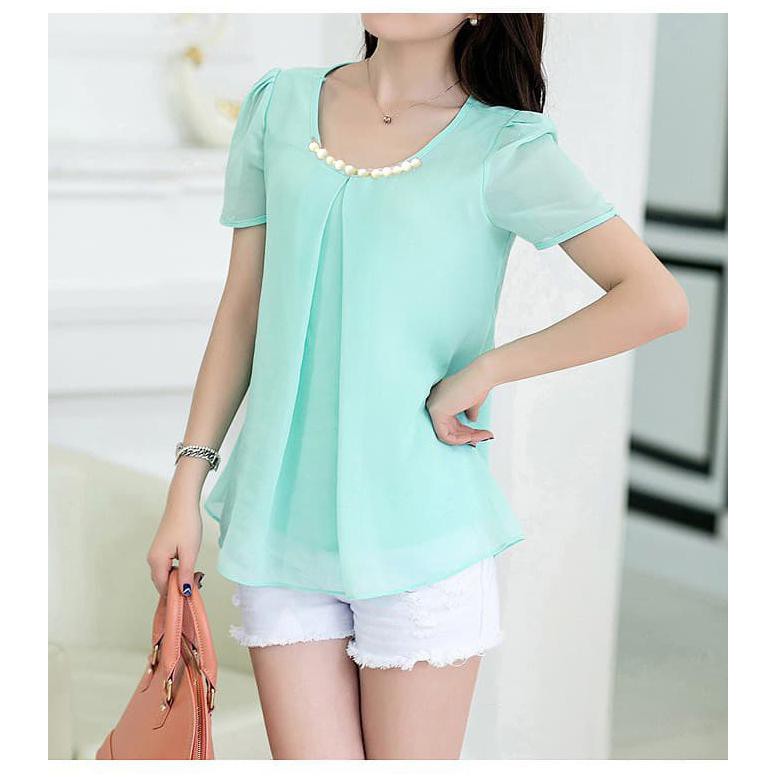 EDISI TERBARU ATASAN BAJU PAKAIAN BLOUSE MODEL KOREA WANITA KOREAN STYLE BLUS CEWEK