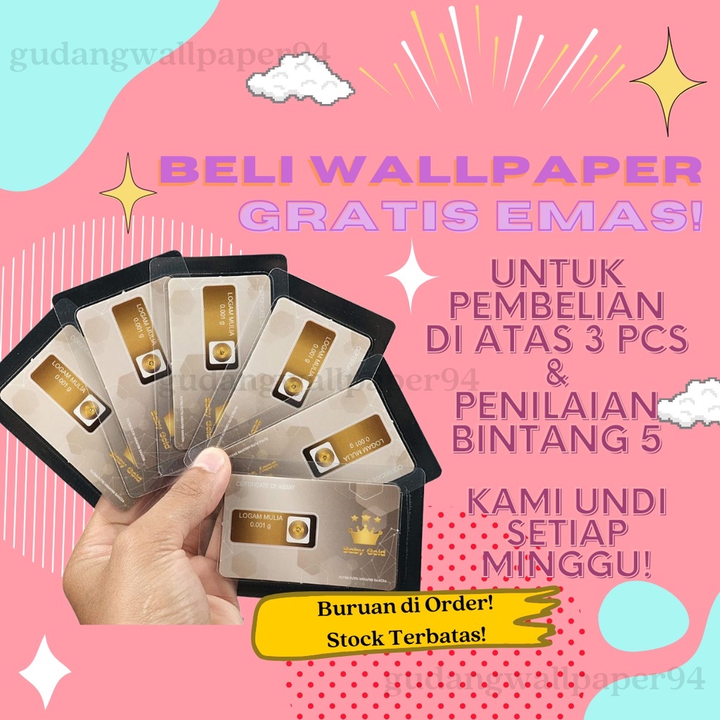 (PROMO) 10 METER Gudang Wallpaper Dinding Kamar Motif Bata Hitam Anti Air Murah Dan Terbaik Bahan PVC Premium